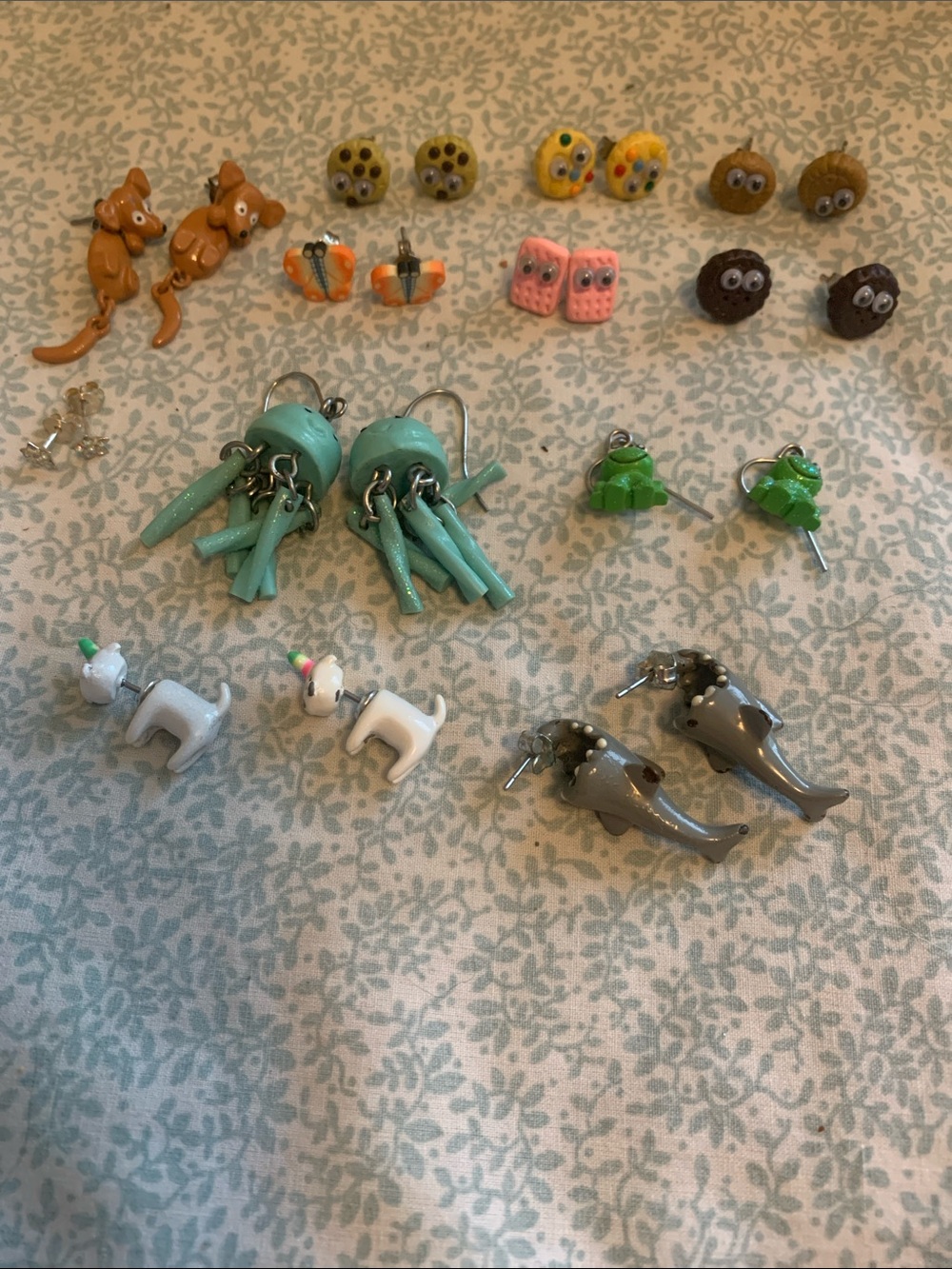 Claire’s Novelty Food Animals Glitter Clay Earring Lot of 12 Pairs Stud Dangle